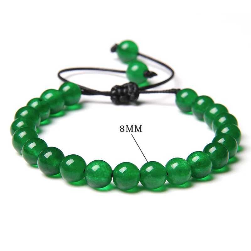 8MM Stone Bead Braided Bracelet Minimalist Natural Carnegie Agate Jade Gem Womens Bracelet Womens Treatment Jewelry Gift W240913