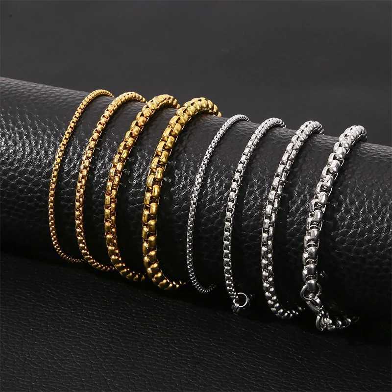 Stainless Steel Square Ball Chain Bracelet Men Titanium Steel Jewelry Hip-Hop Bracelet For Women Fashion Trend Accessories GifX240913