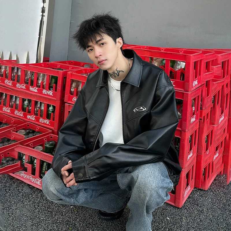 TFETTERS Brand 2024 Spring New Biker Jacket Men Turn Down Collar Vintage Couples Jacket American Fashion Party Punk Faux LeatherX240913