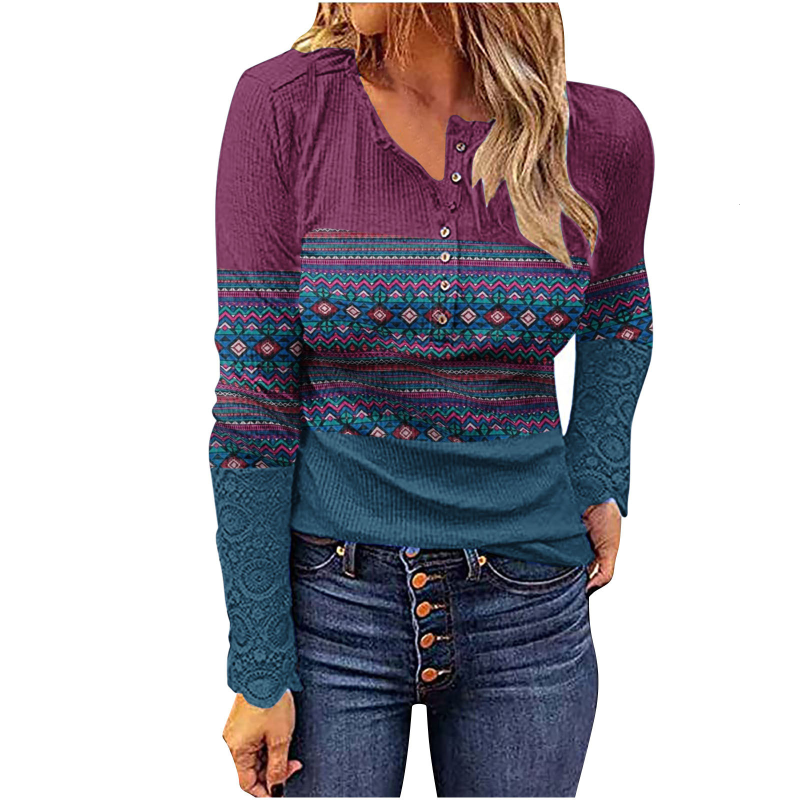 Autumn and winter western ethnic style knitted sweater base shirt