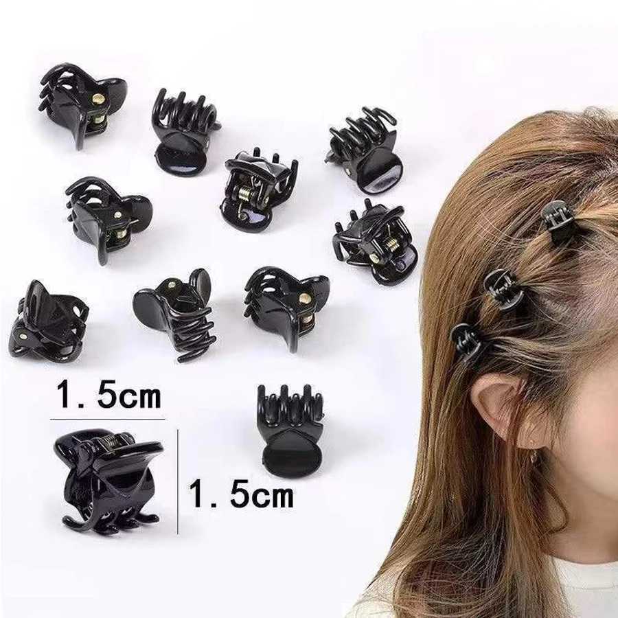 10-20Pcs Hair Claw Clips for Women Girls 1cm 1.5cm Black Brown Transparent Plastic Clamp for Ladies Headwear Hair AccessoriesX240912