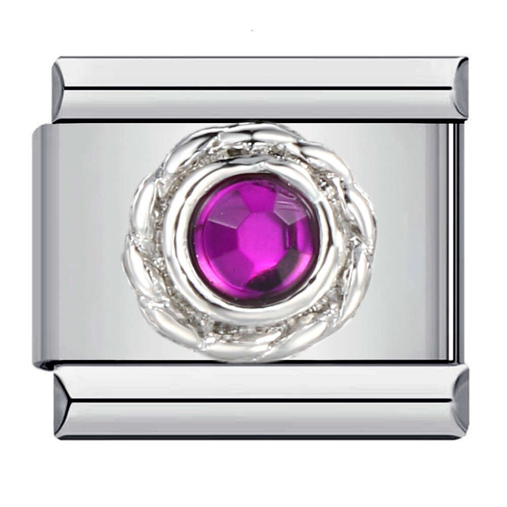 New Micro Inlaid Color Zircon Beads Bracelet Titanium Steel Gold Plated DIY Italian Charm Links Stainless Steel Fit 9mm Bracelet Jewelry DIY Making Gi