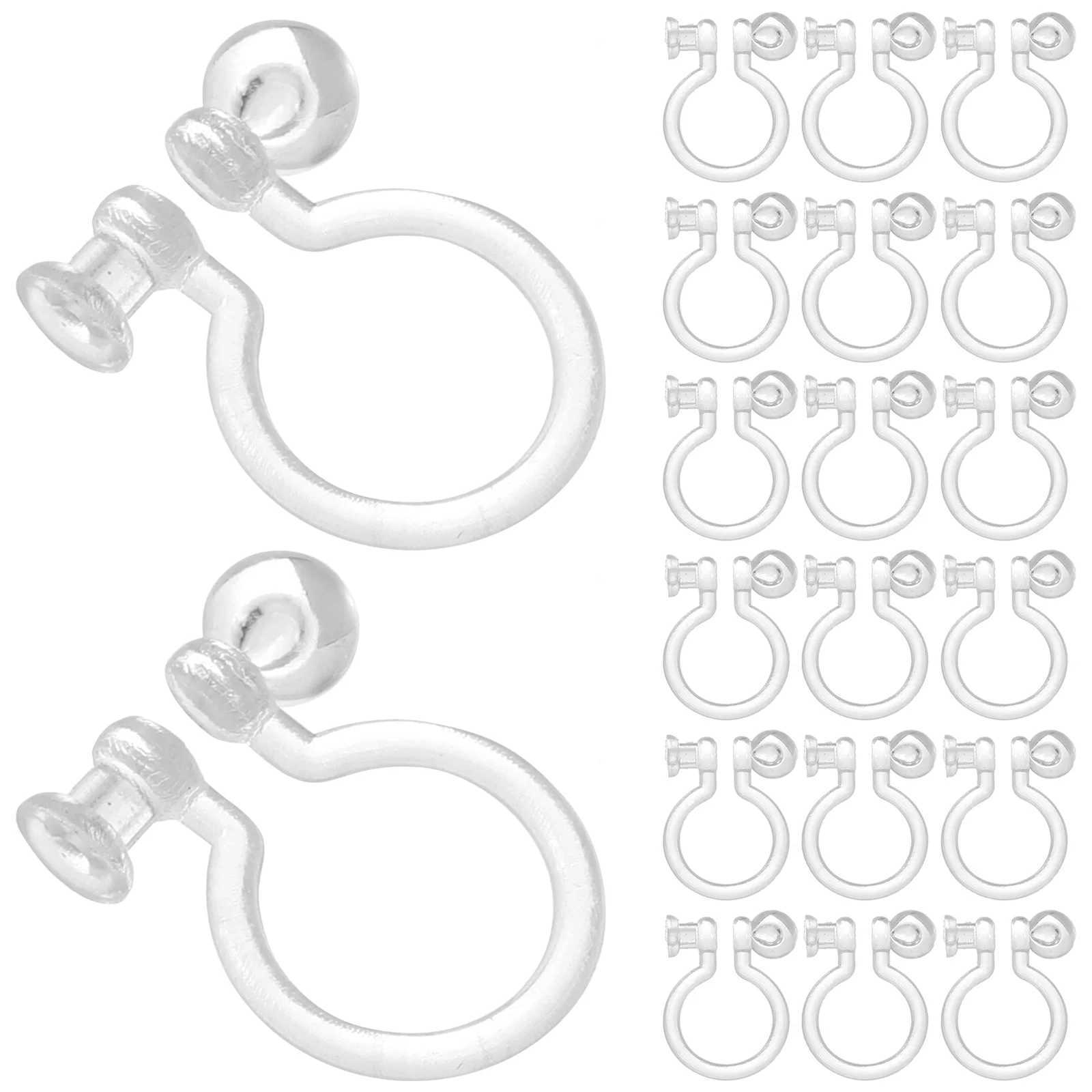 50 Pcs Earring Converter DIY Clip Material Crafting No Piercing Earrings Clip-on Plastic for Jewelry Making ClipsX240913
