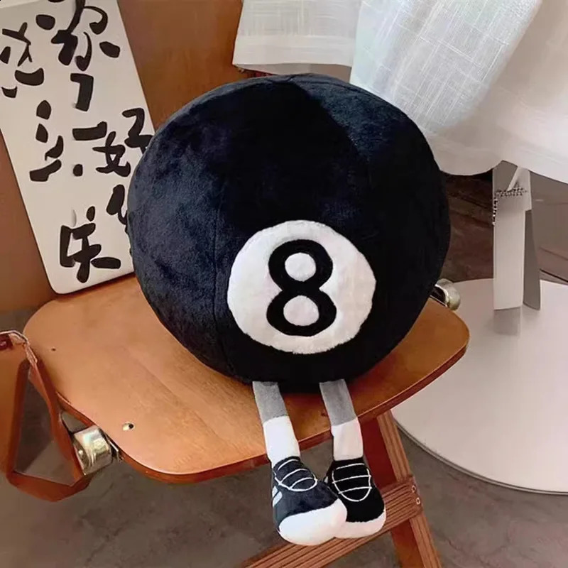 Jelly Cat Fun Sports Plush Basketball Bed Billiards Black Eight Football Baby Doll Pet Toy 240904