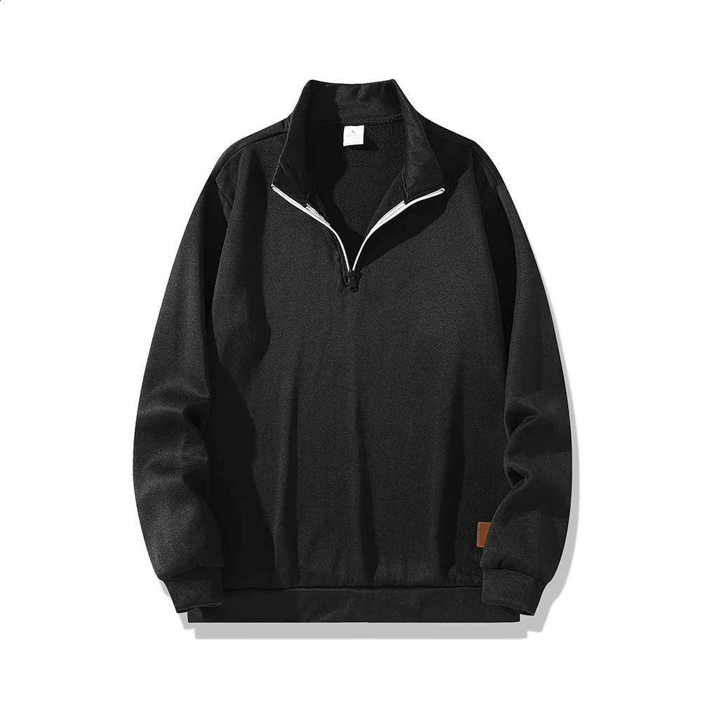 Mens Collar Half zipper Sweatshirts Spring Autumn Casual Pullover for Male Sweat Outdoor Turtleneck Coats Solid Sweatshir 240904
