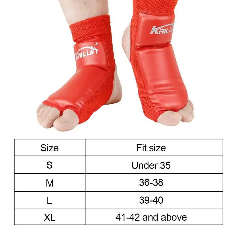 1 Pair PU Leather Sanda Instep Guard Adult Boxing Muay Thai Taekwondo Match Ankle Toe Guard Martial Arts Training Protective Y240913