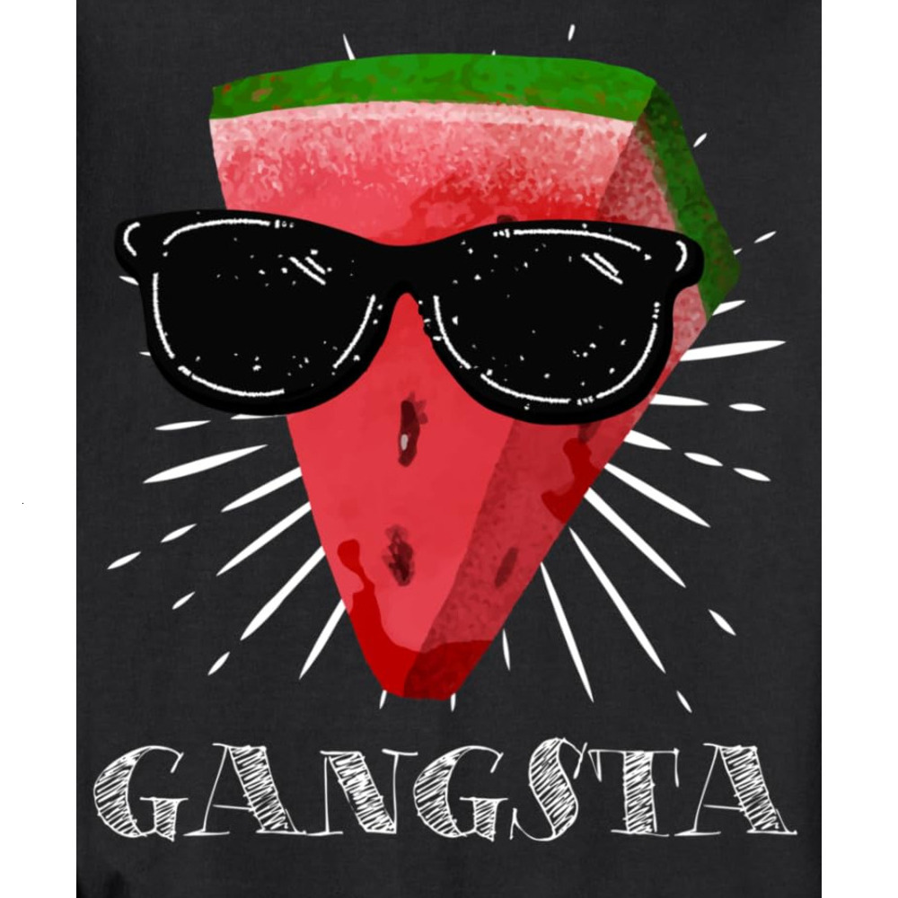Long Sleeve Shirts for Men sweatshirt Gangsta Watermelon Slice With Sunglasses Funny Vegan Sweatshirt Tee Streetwear Casual tops clothes