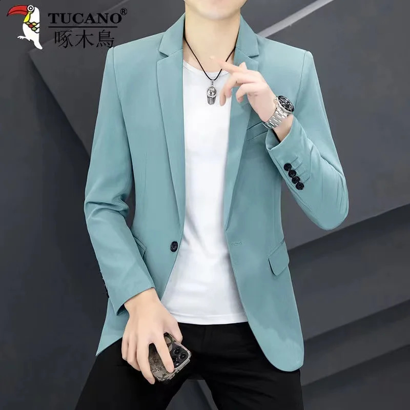 Blazers lisos ajustados para hombre conjuntos de 3 piezas chaquetas elegantes boda pantalones formales negocios 240905