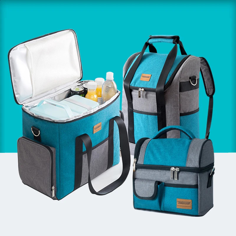 Large capacity insulated lunch cooler bag portable folding picnic beer ice pack food preservation container 240910