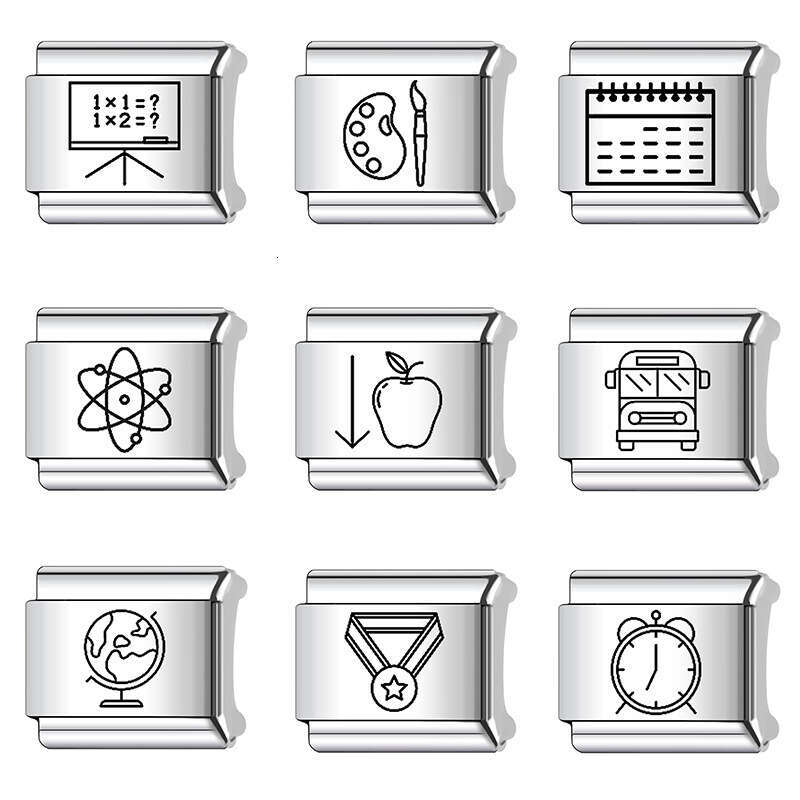 2024 New Women's Gift Cute Bead Italian Charms Links Beads Fit 9Mm Stainless Steel Italian charm Bracelet Making For Women gift Jewelry