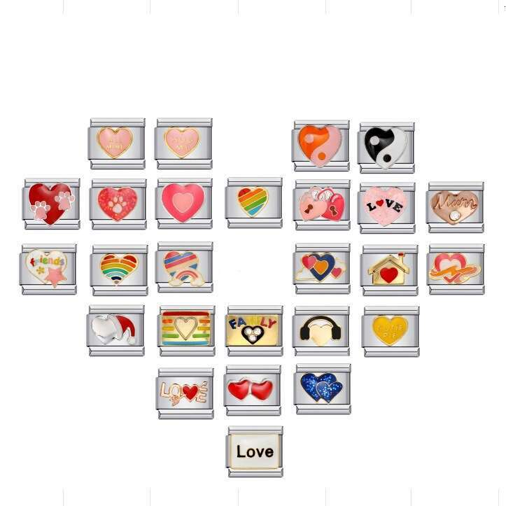 New Titanium Steel Welding Enamel Cartoon DIY Beads Italian Charm Bracelet Italian Charm Links Stainless Steel Fit 9mm Bracelet Jewelry DIY Making Gif