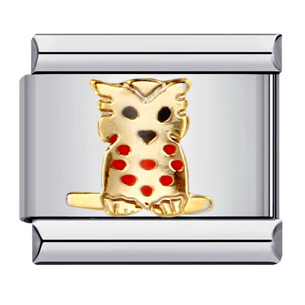 Stainless Steel Welding enamel Animal DIY Module Bracelet Italian Charm Bracelet Italian Charm Links Stainless Steel Fit 9Mm Bracelet Jewelry DIY Maki