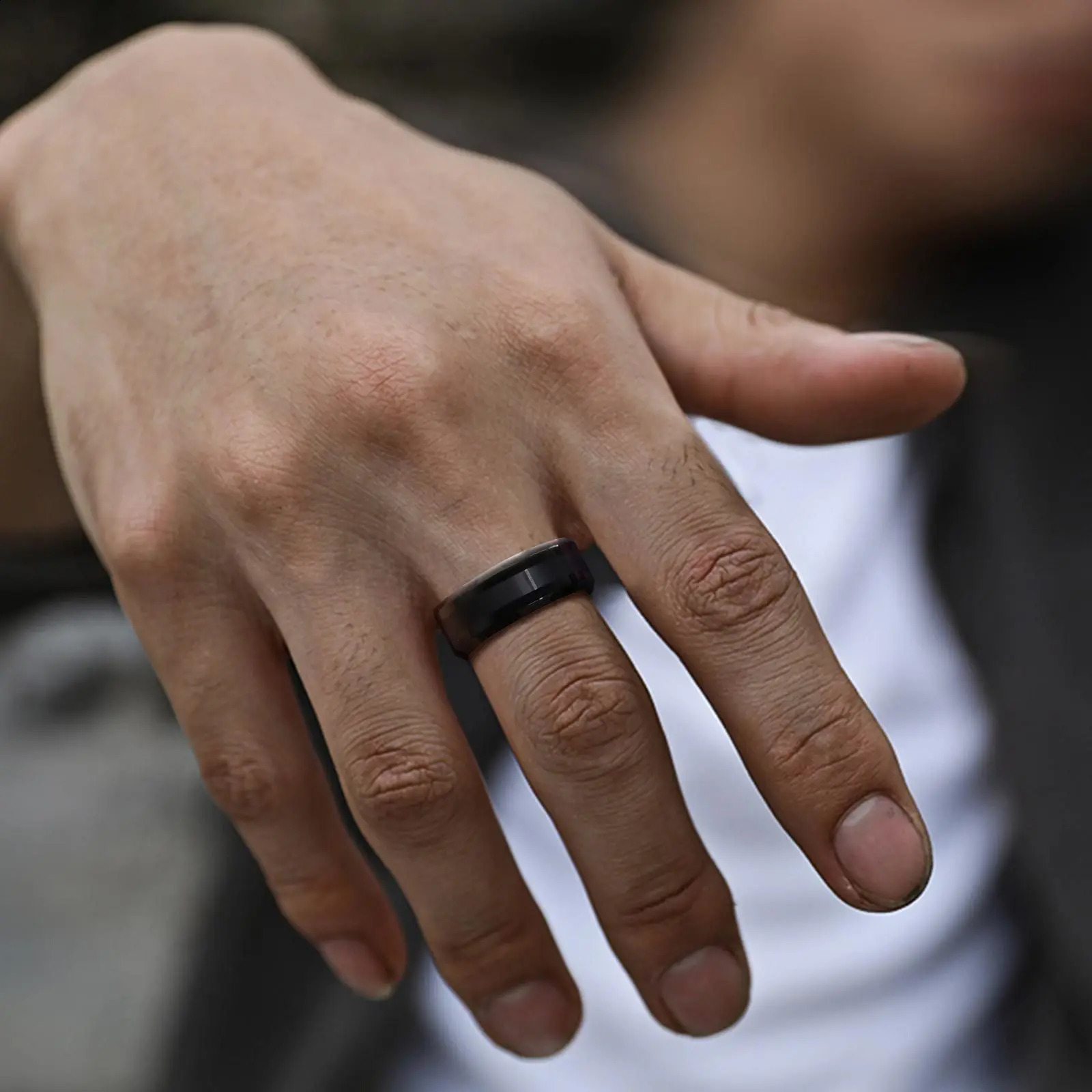 Vnox 8mm mens tungsten wedding ring scratch resistant metal ring black silver solid color mens wedding ring 240912