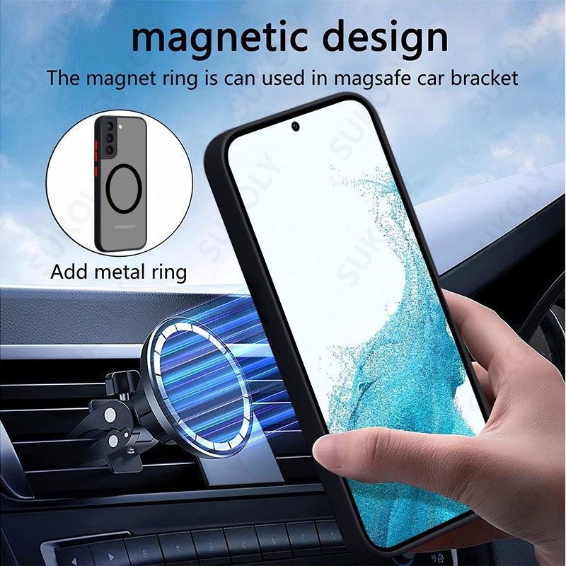 Armor Matte Magsafe Magnetic Cases Compatible Wireless Charger Soft TPU Shockproof Cover With Camera Lens Protector for iPhone 16 15 14 13 12 11 Pro M