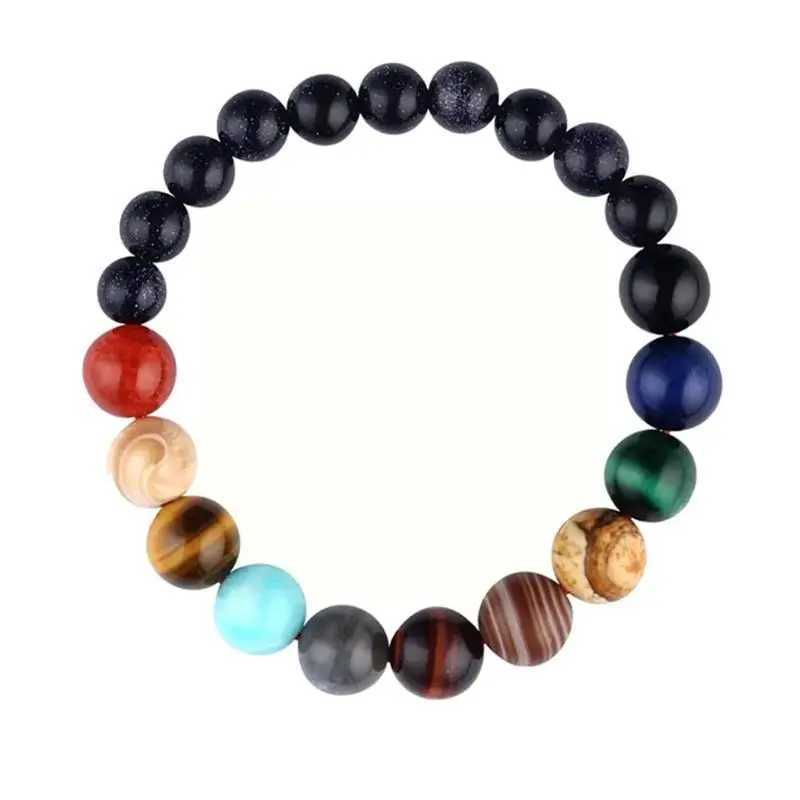 Eight Planet Bead Bracelet Mens Natural Stone Drop Sun Gemstone Yoga System Chakra University W240913