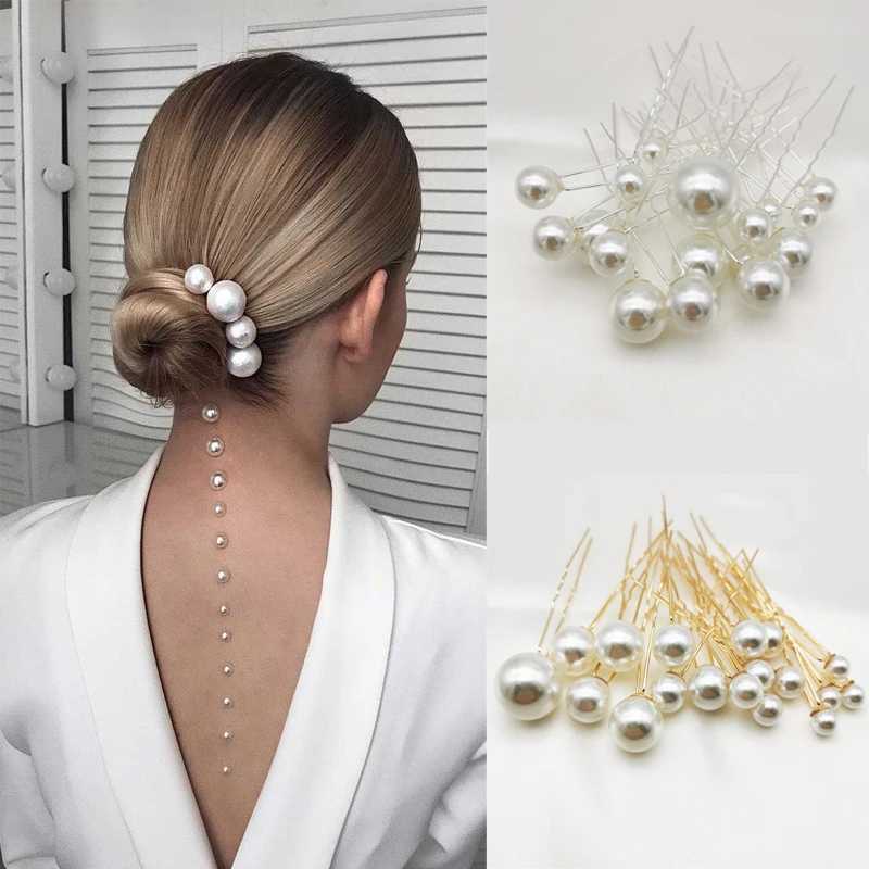 Ruoshui 18pcs Woman Elegant Pearl U Shape Hair Stick Wedding Hairpins Updo Hairstyle Tool Tools Bridal Tiara Hair AccessoriesX240913