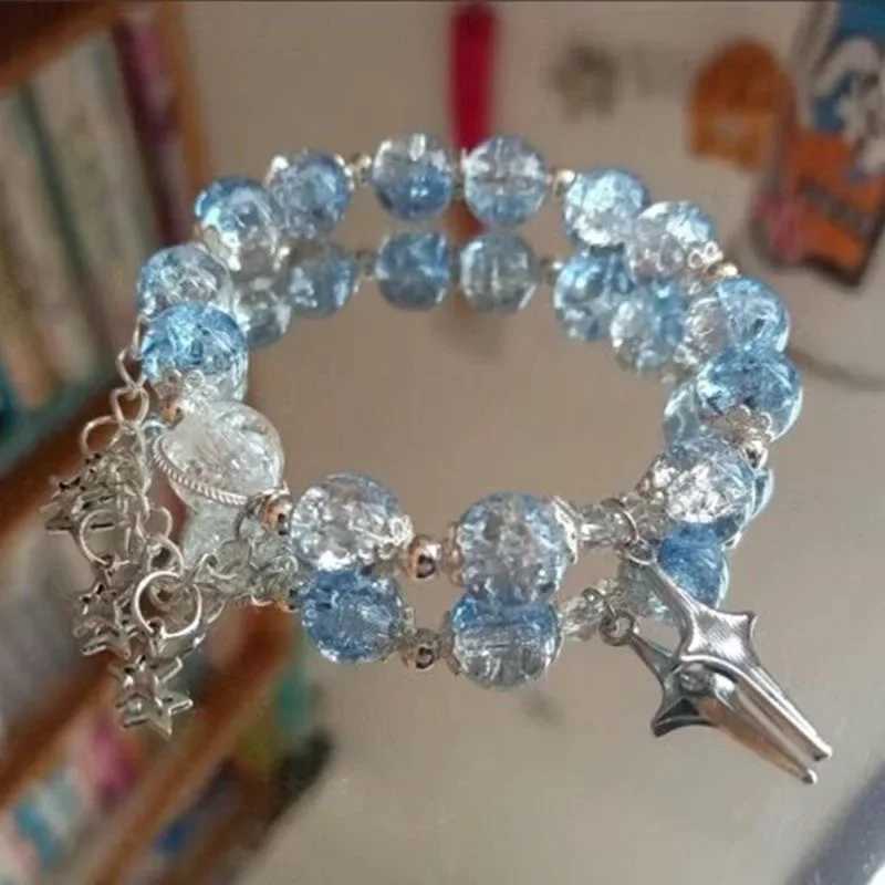 New Simple Bead Crystal Bracelet Suitable for Women Korean Ins Flower Fox Feather Tassel Bracelet Friendship Jewelry Gift 2024 W240913