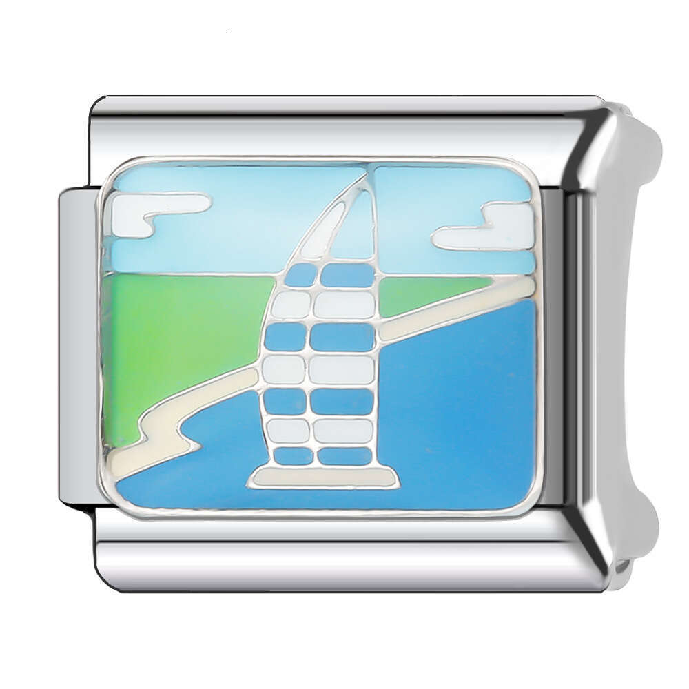 Hot Selg 9Mm Single Section Combination Titanium Steel Watch Chain Module Bracelet DIY Hand Decoration Italian Style Classic Pattern