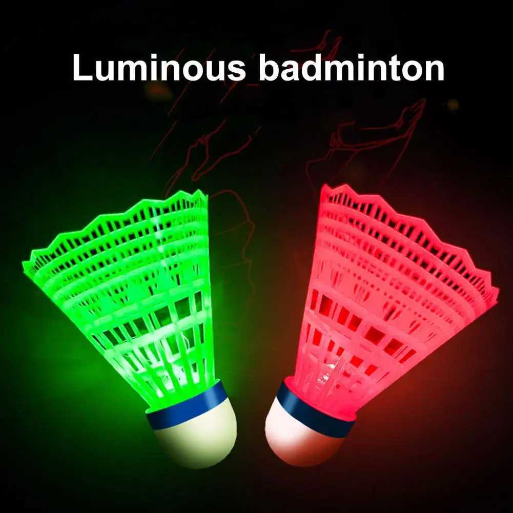 3/6Pcs 10*4cm Luminous Badminton Balls Set Built-in Button Battery Badminton For Adults Shuttlecocks LED Outdoor Sports Activity Y240912