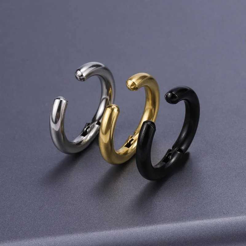 1 piece Women Men Stainless Steel Painless Ear Clip Round Ear Circle Non Piercing Fake Earrings New Popular Fashion Ear JewelryX240913