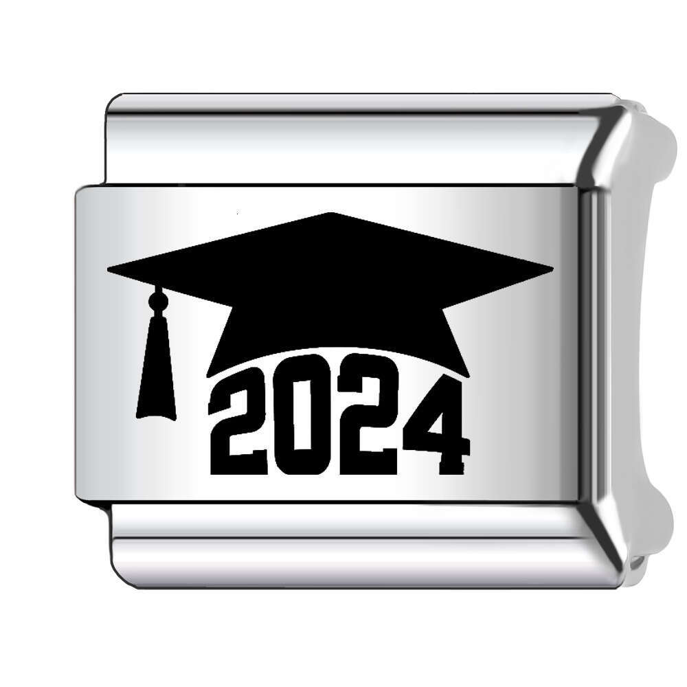 New Women's Gift 2024 graduated Bead Italian Charms Links Bangle Beads Fit 9mm Stainless Steel Bracelet Making DIY For Women Fashion Jewelry