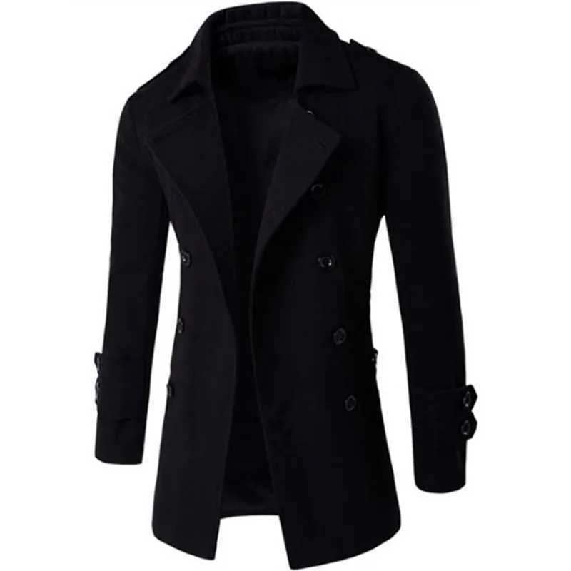 Men British Style Trench Top Coat Mens Long Trench Coat Masculino Male Clothing Classic Double Breasted Overcoat Y240913