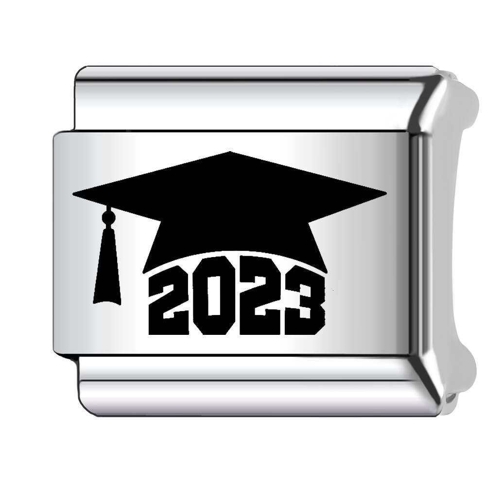 New Women's Gift 2024 graduated Bead Italian Charms Links Bangle Beads Fit 9mm Stainless Steel Bracelet Making DIY For Women Fashion Jewelry