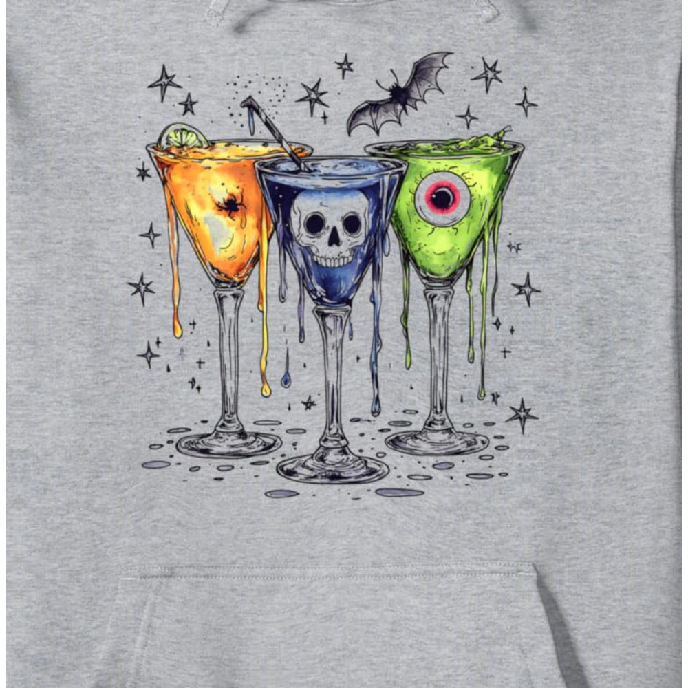 Hoodie for Mens Womens Halloween Cocktails Costume Party Scary Drink Lover Pullover Hoodie Graphic Hoodies sweatshirt Pullover Long Sleeve