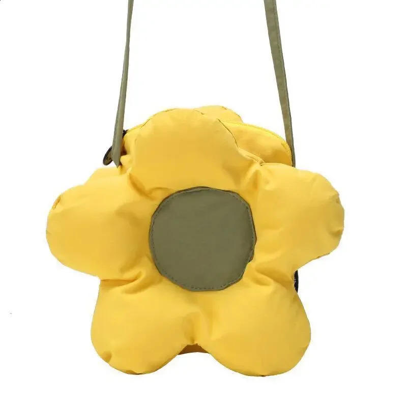 Cute Sunflower Shoulder Bag Womens Youth Fashion Flower shaped Soft Handbag Cross Body Messenger Bag Womens childrens Wallet 240912