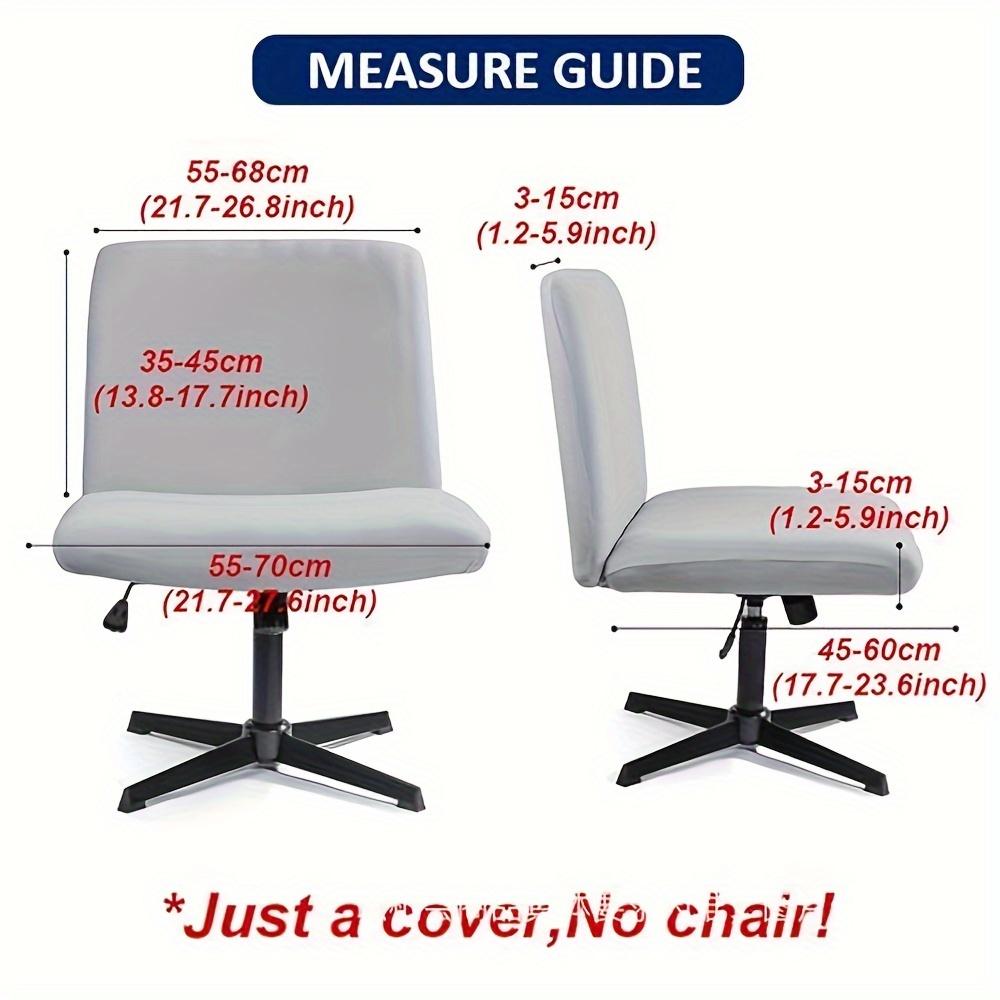 1pc Vintage Style Elastic Office Chair Cover Criss Cross Pattern Polyester Spandex Stretch Slipcover with Slip-Resistant Grip Armless Mid-Back Wide Se