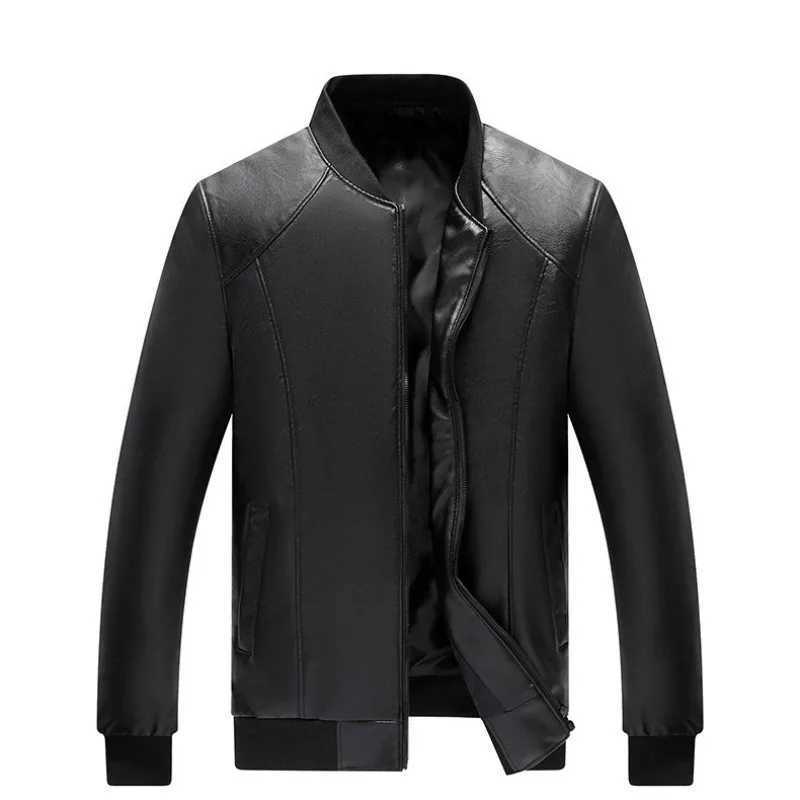 New Spring Autumn Men Slim Fit Casual Leather Jackets Good Quality Male Business Thin PU Leather Coats Mens Clothing Size 3XLX240913