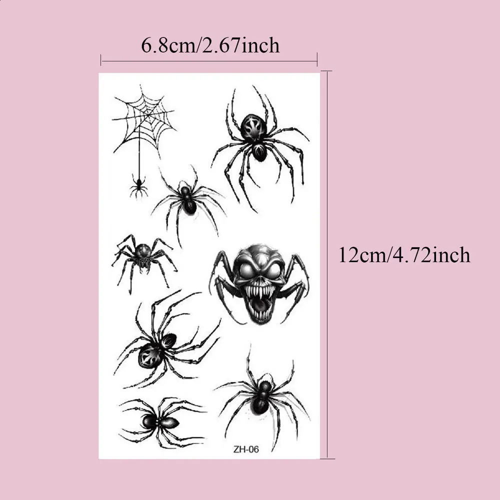 10pcs Spider Web Tattoo Stickers for Halloween Disposable Temporary Tattoos For Men Women Face Makeup Body Decr for Children 240910