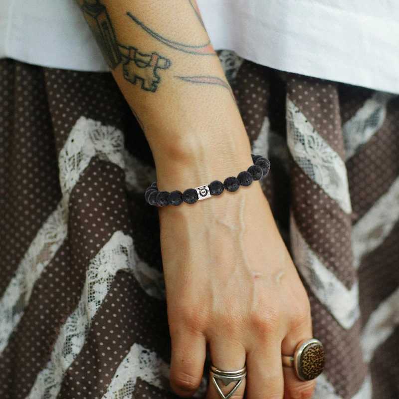 Natural volcanic stone bracelet with 12 zodiac signs Virgo Capricorn Taurus Aquarius Cancer Aries Pisces Gemini Libra W240913