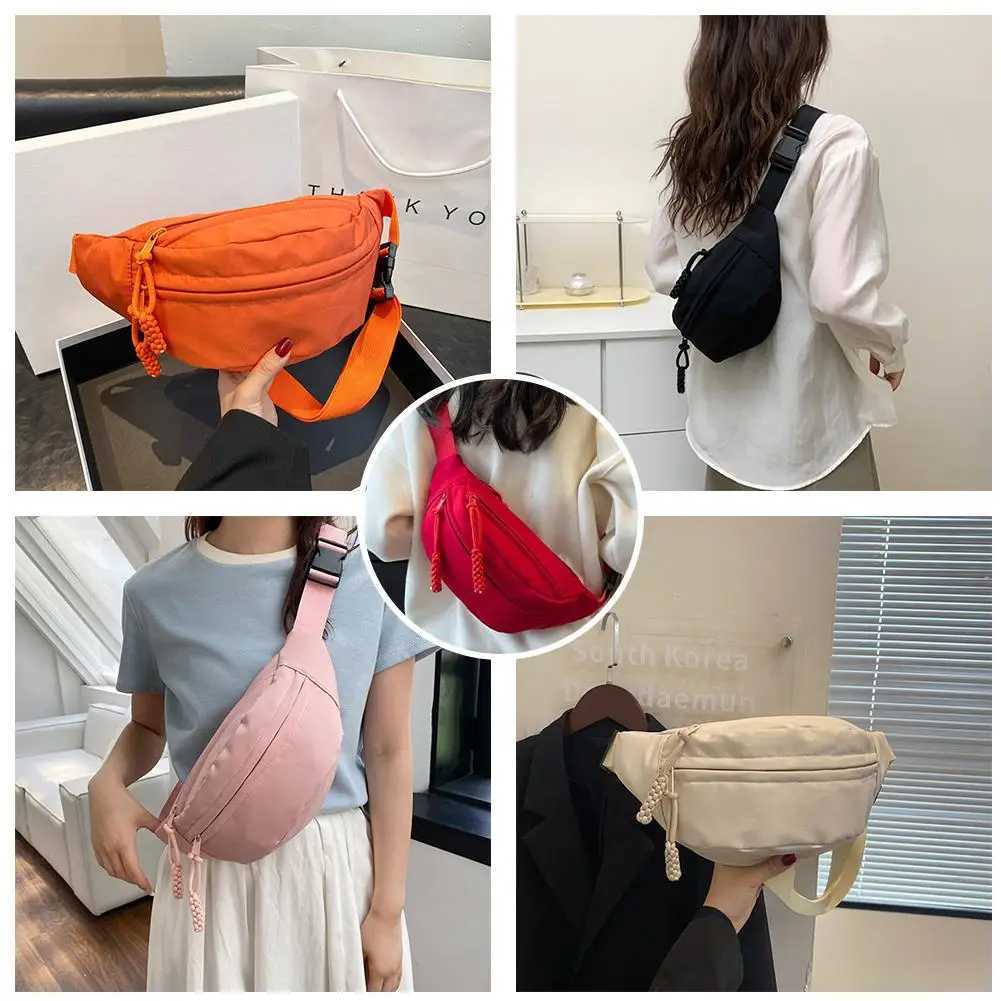 Waist Bags for Women Oxford Leisure Color Waist Bag Shoulder Crossbody Chest Bags Handbags All-match Messenger Belt Bags Z240912