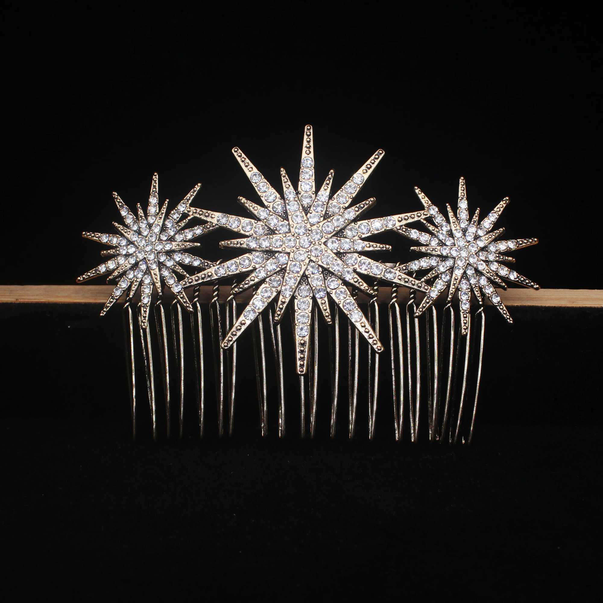 Bridal Wedding Hair Accessories Crystal Star Hair Combs Clips Jewelry for Women Rhinestone Bride Headpiece Party Bridesmaid GiftX240913