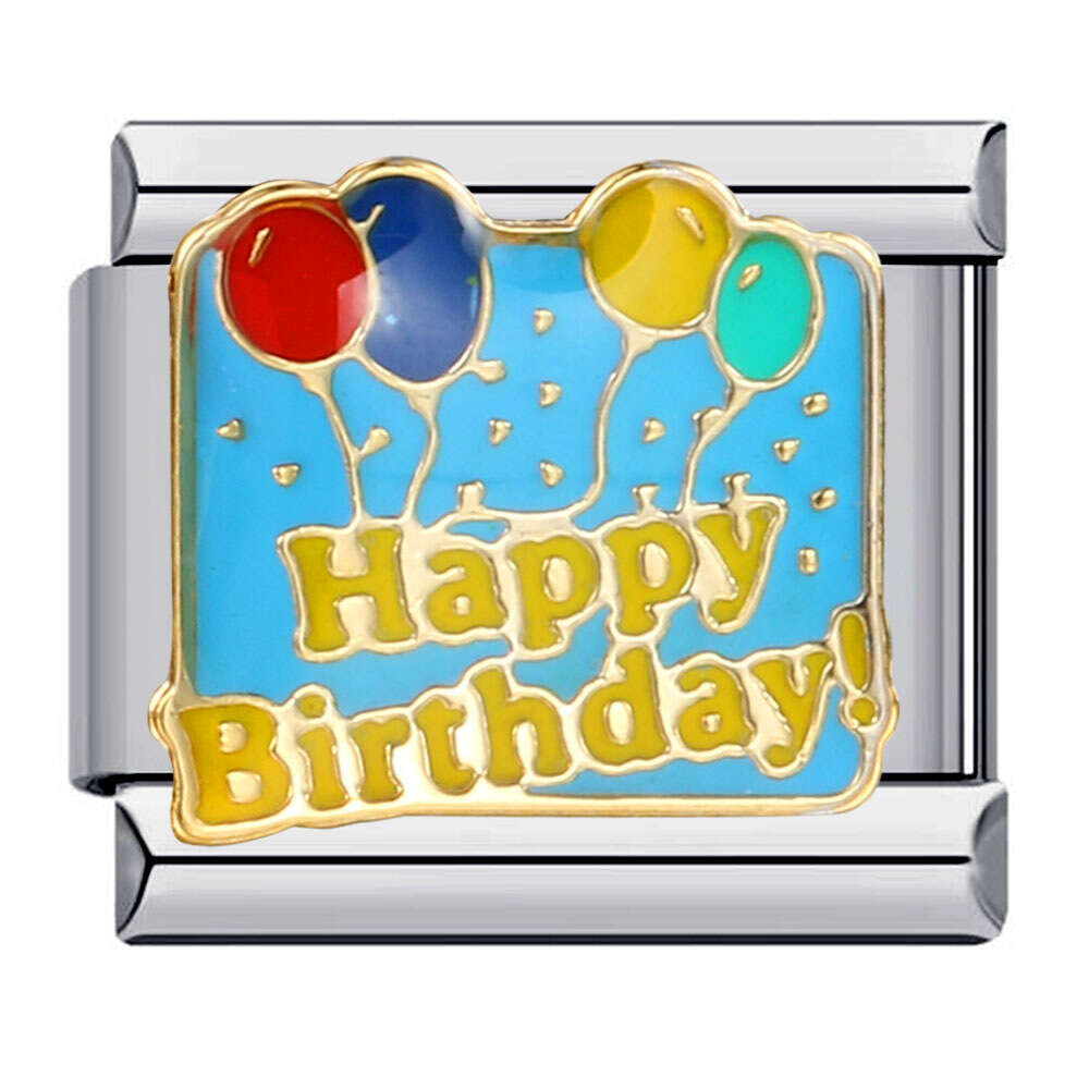 Bead Titanium Steel Welding Enamel DIY Bracelet Couple's Best Friend Birthday Gift Italian Charm Links Fit 9Mm Bracelet Jewelry DIY Making Gifts