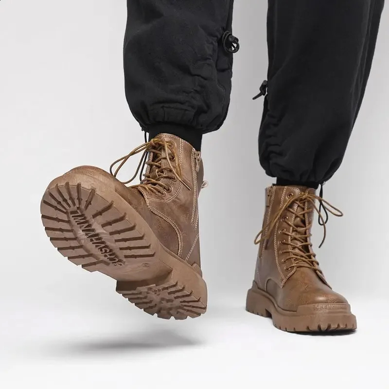 Short sleeved mens boots platform spring autumn mens boots retro classic low-priced size 45 Y2k anti slip 240910