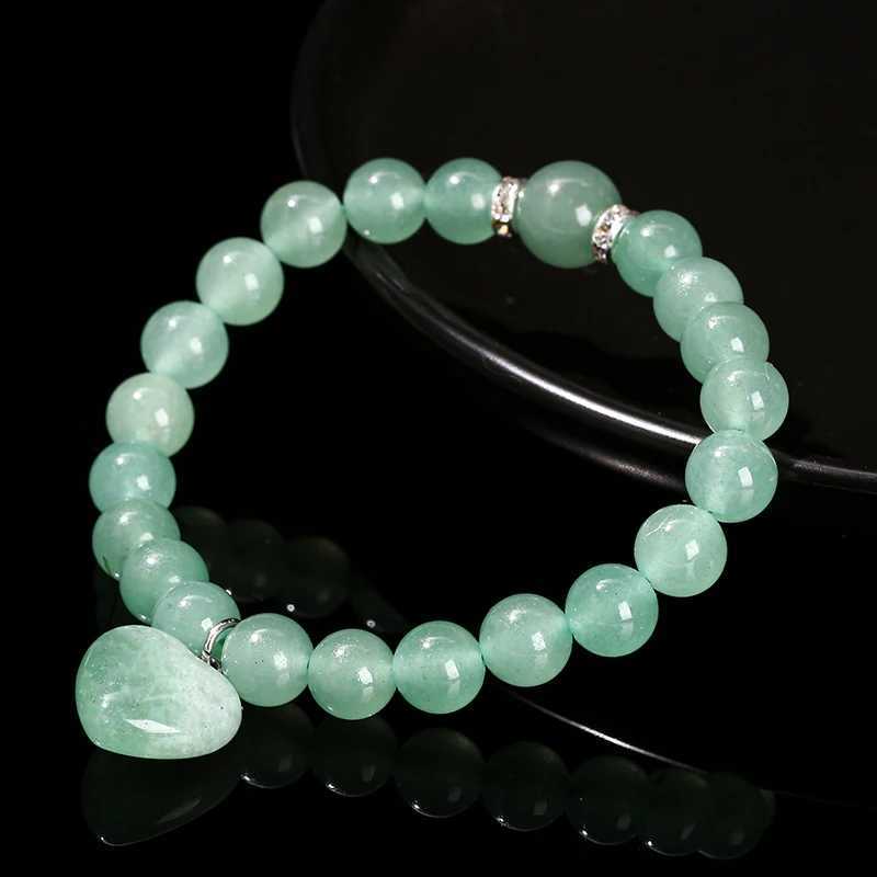 JD Natural Pink Quartz Yellow Tiger Eye Unakite Heart shaped Pendant Beaded Bracelet for Womens Lover Elegant Handmade Stretch Treatment Gift W240913