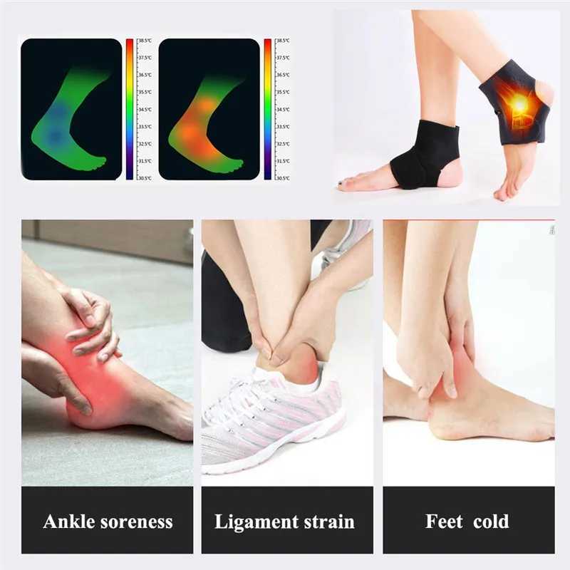 1 Pair Self-heating Ankle Support Protector Brace Wrap Adjustable Ankle Brace Guard Spontaneous Magnetic Therapy Health Care Y240913