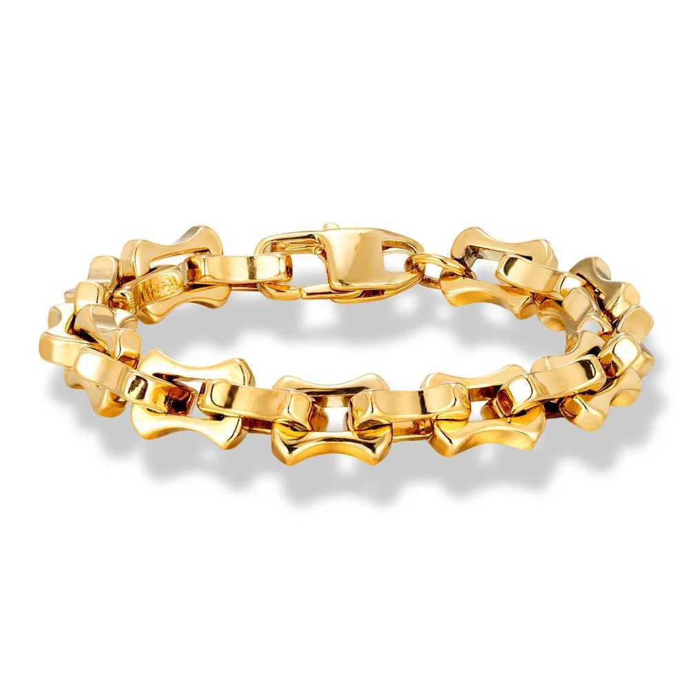 MKENDN Locomotive Vintage Oxidized Black Keel Chain Link Men Bracelet Punk Stainless Steel Motorcycle Bracelets Male JewelryX240913