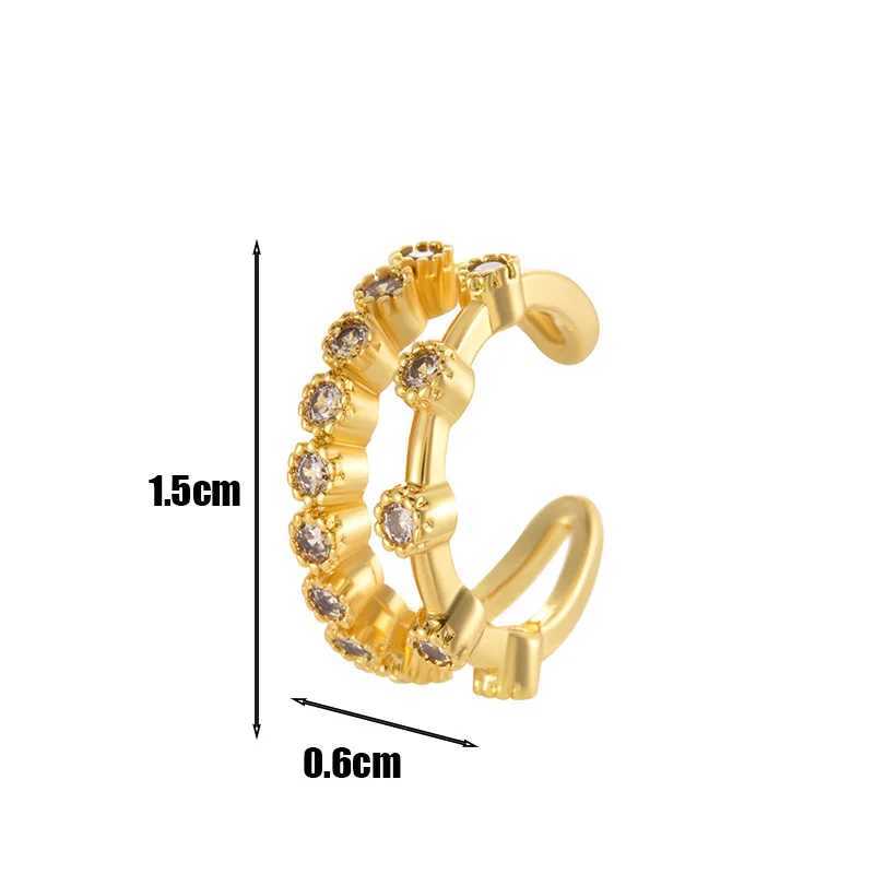 1PC Fake Piercing Ear Clip Square Zircon U-shaped Earrings Cuffs Ring Cartilage Conch Fake PIERC Jewelry For Women 2024 TrendingX240913