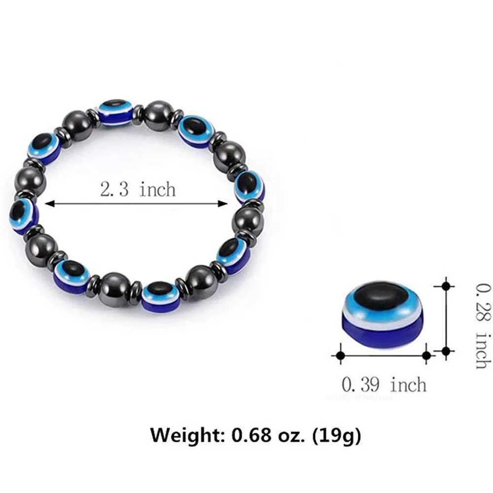 New Evil Eye Bracelet Blue Bead Bracelet Elastic Lucky Trkiye Eye Bracelet Women Mens Girl Protection and Blessing Gift W240913