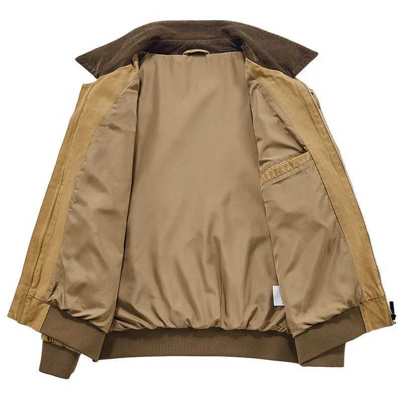 Mcikkny Men Vintage Cargo Jackets Spring Autumn Bomber Outwear Coats Loose FitX240913