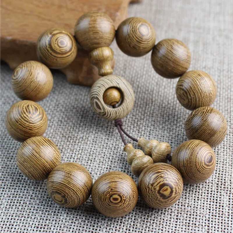 Authentic African wooden bracelet beads 12-20mm sandalwood prayer beads wholesale mens jewelry elastic thread 0314 W240913