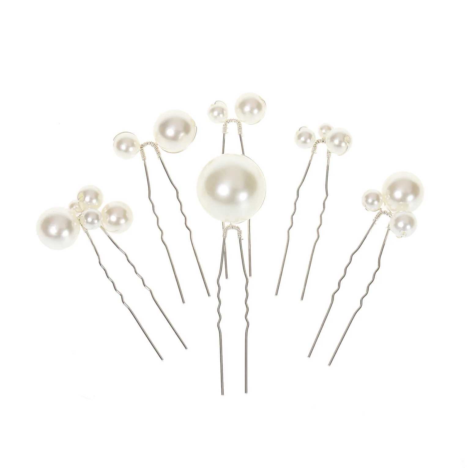 6PCS Fashion Womens White Pearl Alloy U-shaped Hairpin Bridal Wedding Hair Accessories Jewelry HeadpieceX240913