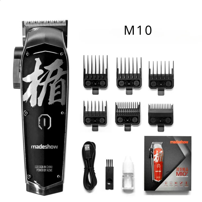 Akomei Original M10 Multifunctional Hairdressing Graffiti Tri Color Oil Head Electric Hair Clipper 240911
