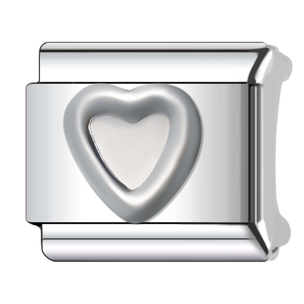 New Women's Gift Sweet heart love heart Bead Italian Charms Links Bangle Beads Fit 9mm Stainless Steel Bracelet Making DIY For Women Fashion Jewe