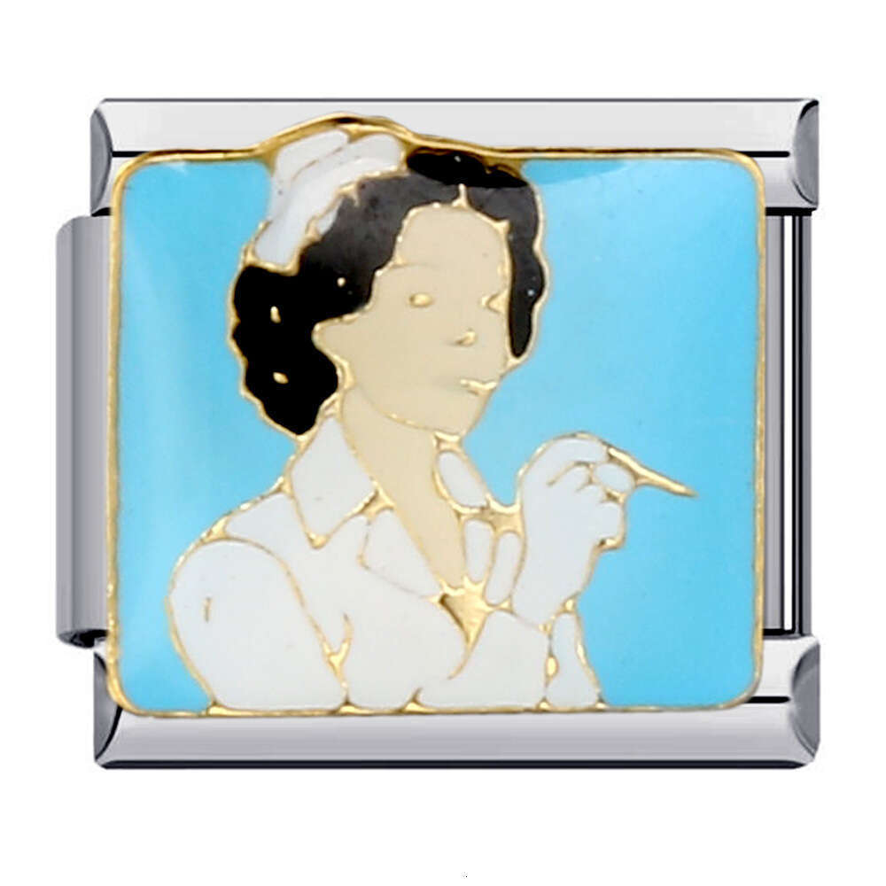 Spring Titanium Gold-Plated enamel Cartoon DIY beadBracelet Italian Charm Bracelet Italian Charm Links Stainless Steel Fit 9Mm Bracelet Jewelry DIY Ma