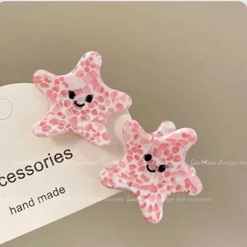 1/2pcs Funny Shark Starfish Hair clip claw for girls cute seashell hairclip women small hair clip star hairpin accessoiresX240912