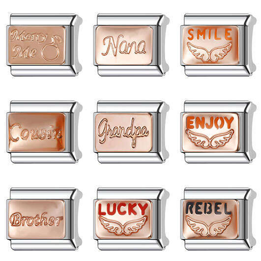 2024 New Women's Gift Enjoy Family love Beads Italian Charms Links Beads Fit 9Mm Stainless Steel Bracelet Making Jewelry